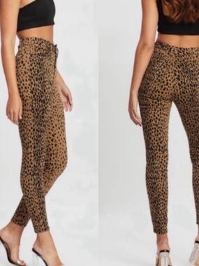 Good American brand Good Waist stretch Jeans in Leopard animal print
